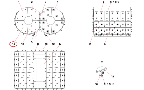 Steel Batching Plant Parts A820499000105 Outer Side End CushionII JS1000.3.2-10