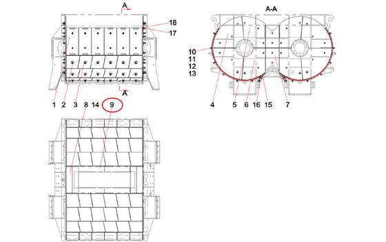 11779933 Discharge Gate Threshold JS2000A.3.2-11 For HZS120 HZS180