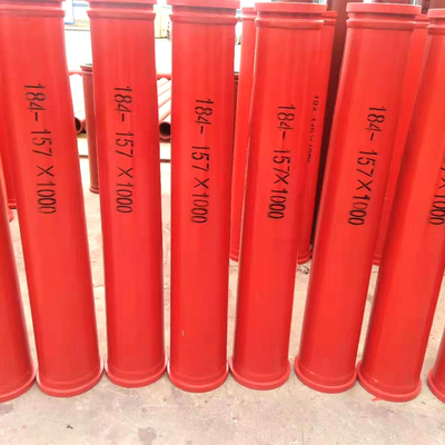 Red Concrete Pump Truck Parts A810301010021 A810301010021C Concrete Pump Tube 125A*3m