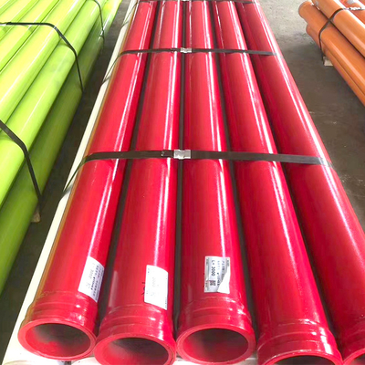 Red Concrete Pump Truck Parts A810301010021 A810301010021C Concrete Pump Tube 125A*3m