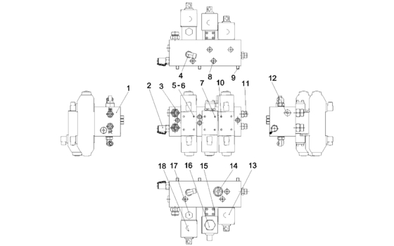 12533215 12533214 Telescopic/Twist-lock valve group  SDJ450.3.3.1A for  SANY  reacher stacker