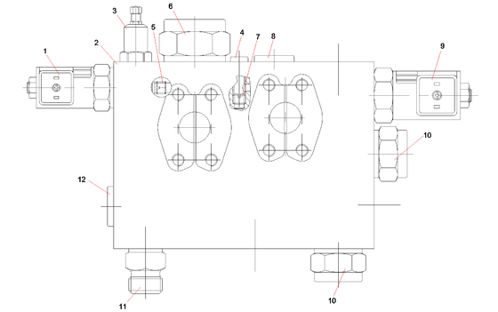 A810201062372 A810201062373 Block, valve left  pitching cylinder RSC45.2.2.8  RSC45.2.2.9  SANY  reacher stacker