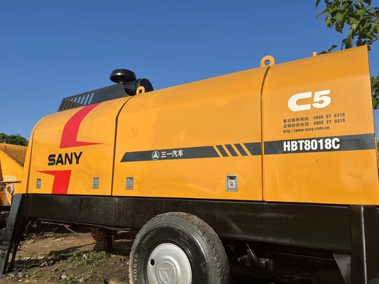SANY Used Stationary Concrete Pump 85m3/H HBT8018C-5 7260X2125X2685mm