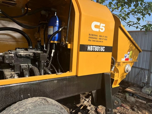 SANY Used Stationary Concrete Pump 85m3/H HBT8018C-5 7260X2125X2685mm
